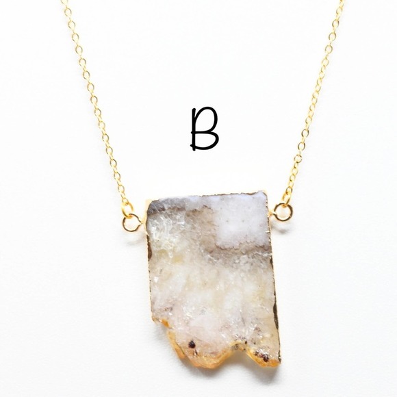 Natural Citrine Druzy Stone Necklace - Picture 5 of 6